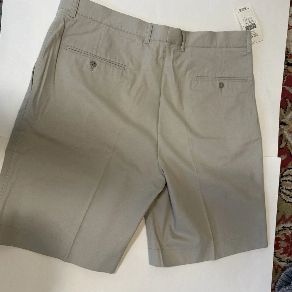 Jhane Barnes Mens 38‎ Cotton Flat Front Vintage NWT Shorts Tan Khaki Preppy Golf